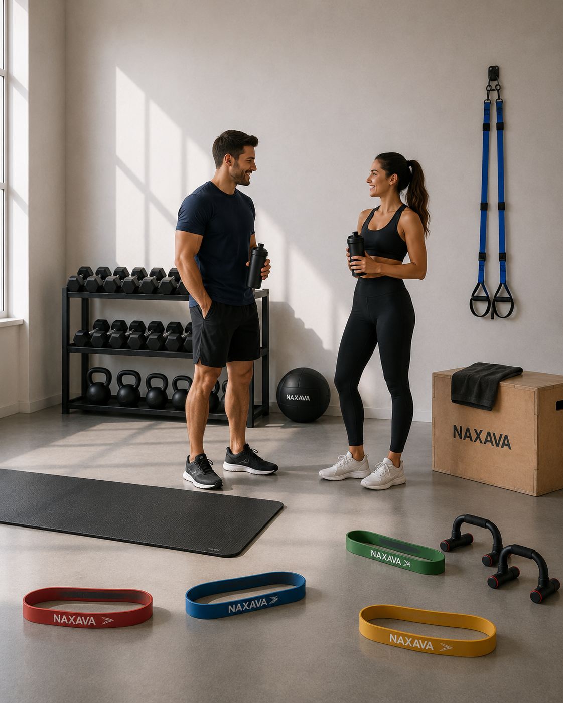 Personas entrenando con equipamiento NAXAVA